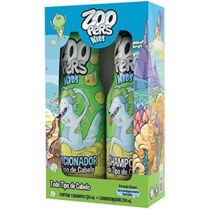 Kit Shampoo + Condicionador Para Todos os Tipos de Cabelos Zoopers Kids 250ml