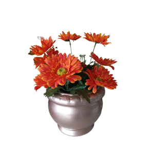 Cachepo Redondo Grande Rose Metalizado