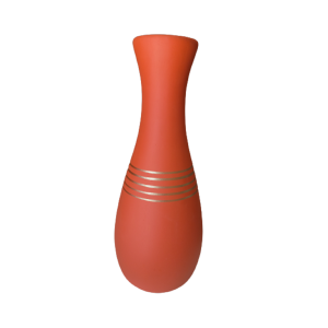 Vaso Laranja Listras Douradas G