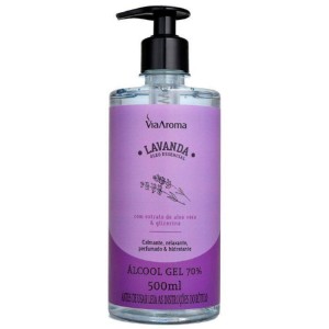 Álcool Gel com Óleo Essencial de Lavanda - 500ml