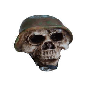 CRÂNIO CAPACETE SOLDADO DE RESINA