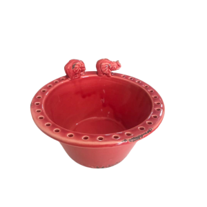 Vaso Comedouro Vermelho para Decoração