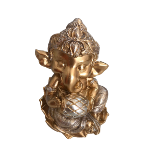 Ganesha Dourado com Glitter de Resina