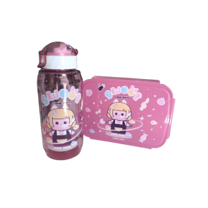 Kit Para Lanche Infantil Duas Peças Rosa