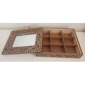 PORTA JÓIA DOURADO MDF COM ESPELHO