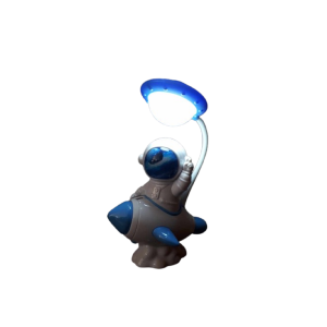 LUMINARIA DE MESA LED ASTRONAUTA COM FOGUETE