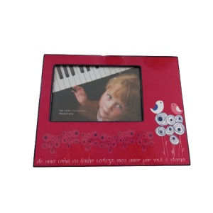 Porta Retrato Rosa de Vidro