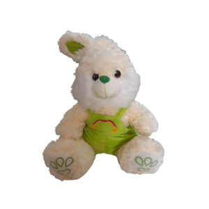 COELHO DE PELUCIA COM MACACAO VERDE