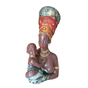 Busto Africana Com Bebê